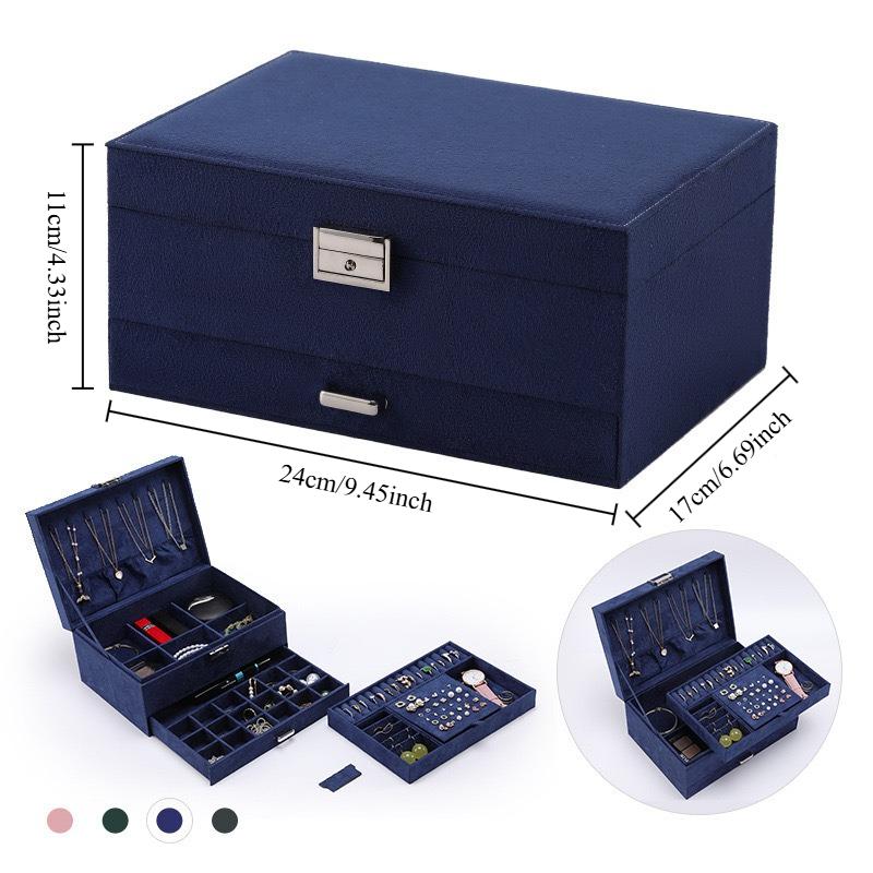 Leather Jewelry Box Locked Rings Storage Containers Three Layer Jewelry Packaging Boxes Bracelet Necklace Storage Accessories синій
Leather Jewelry Box Locked Rings Storage Containers Three Layer Jewelry Packaging Boxes Bracelet Necklace Storage Accessories синій