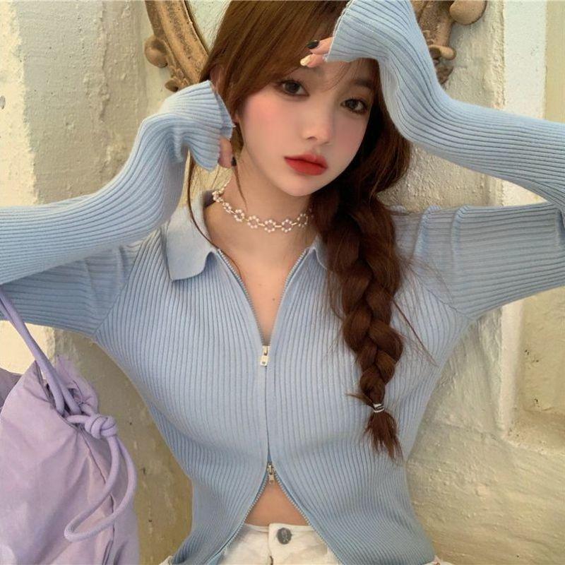 Korean Style Slim Fit Knitted Cardigan with Double-Headed Zipper & Turn-Down Collar - Women s Spring/Autumn Fashion One Size
Korean Style Slim Fit Knitted Cardigan with Double-Headed Zipper & Turn-Down Collar - Women s Spring/Autumn Fashion One Size