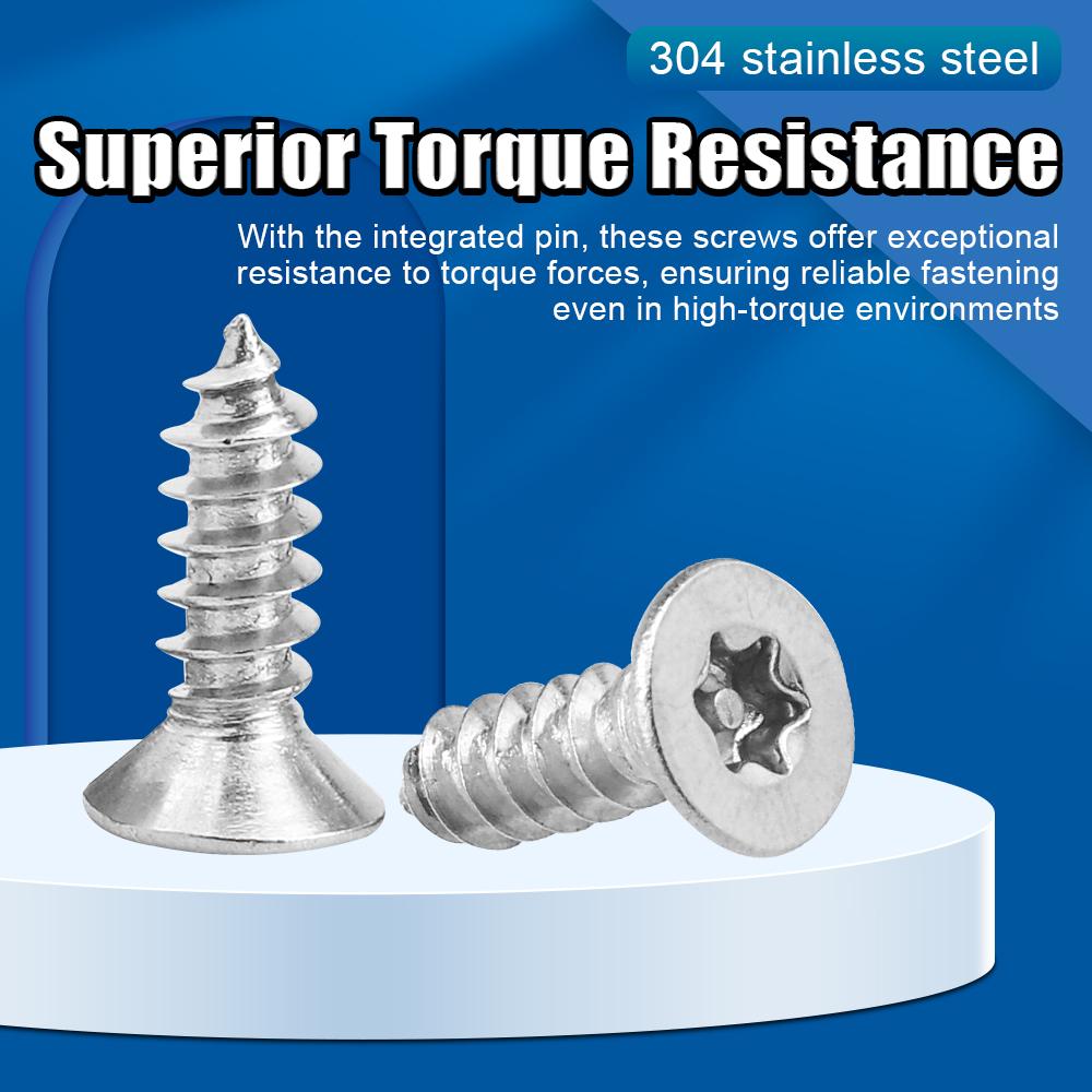 NINDEJIN Torx Star Flat Head Self Tapping Wood Screws M2.6 M3 M4 M5 Stainless Steel Anti-thief Tamper Proof Security Wood Screw M2.6x10mm 50pcs
NINDEJIN Torx Star Flat Head Self Tapping Wood Screws M2.6 M3 M4 M5 Stainless Steel Anti-thief Tamper Proof Security Wood Screw M2.6x10mm 50pcs
