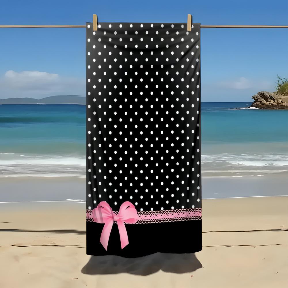 Printing Ultra-Fine Ultra-Soft Microfiber Beach Towel And Bath Towel Thick And Oversized with a Black Background And Bow W40*H60(CM)
Printing Ultra-Fine Ultra-Soft Microfiber Beach Towel And Bath Towel Thick And Oversized with a Black Background And Bow W40*H60(CM)