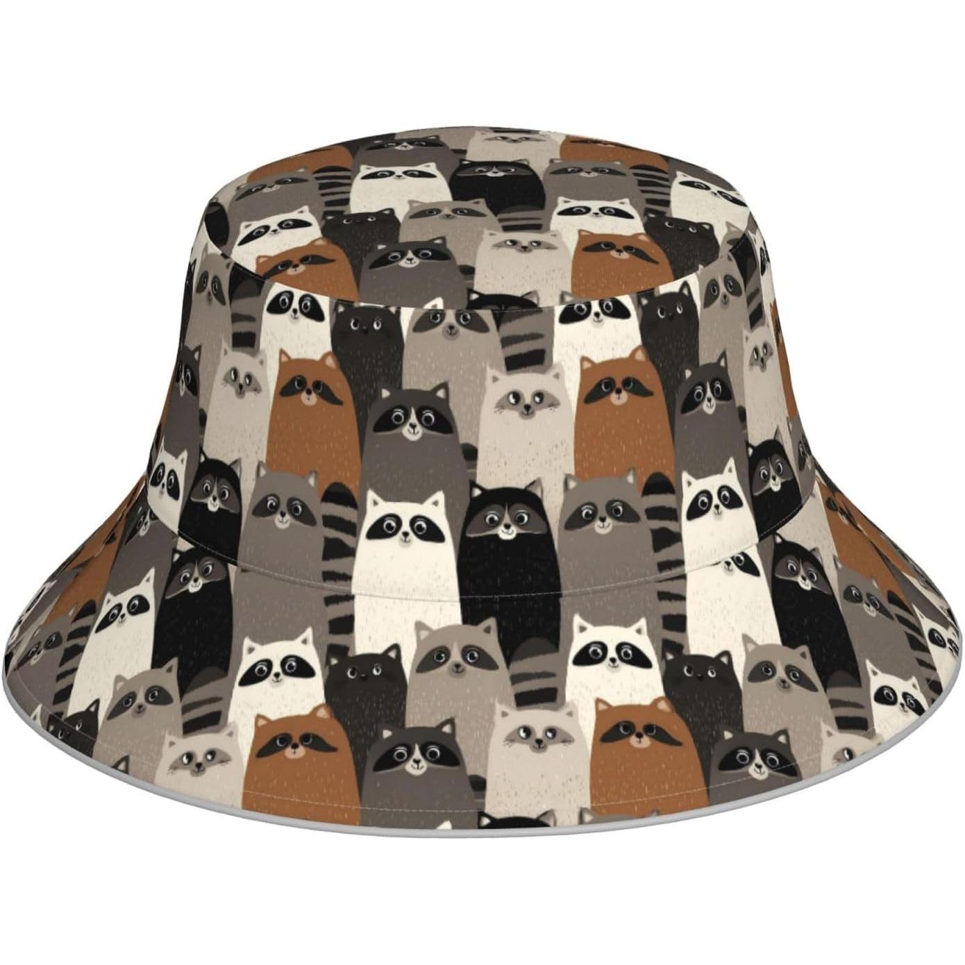 Cute Raccoon Cat Print Bucket Hat, Cartoon Animal Pattern Sun Hat for Men Women Summer Beach Outdoor UPF Protection Cap
Cute Raccoon Cat Print Bucket Hat, Cartoon Animal Pattern Sun Hat for Men Women Summer Beach Outdoor UPF Protection Cap