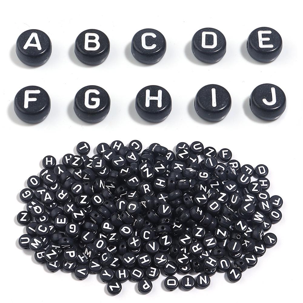 Black & White Acrylic Flat Round Letter Beads for DIY Bracelet Making 100 pieces/pack
Black & White Acrylic Flat Round Letter Beads for DIY Bracelet Making 100 pieces/pack
