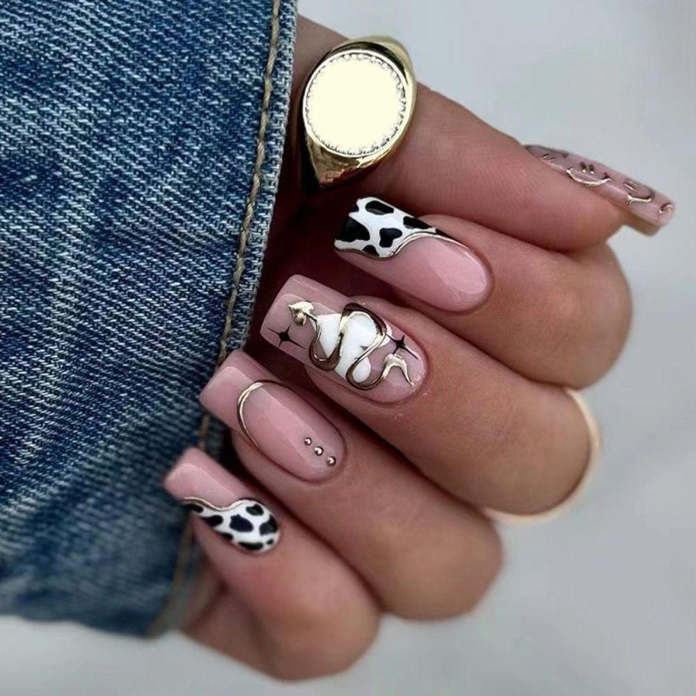 24 шт. маникюрный пресс для ногтей DIY накладные ниалы накладные ногти французский черный, белый цвет коровы длинные квадратные
24 шт. маникюрный пресс для ногтей DIY накладные ниалы накладные ногти французский черный, белый цвет коровы длинные квадратные