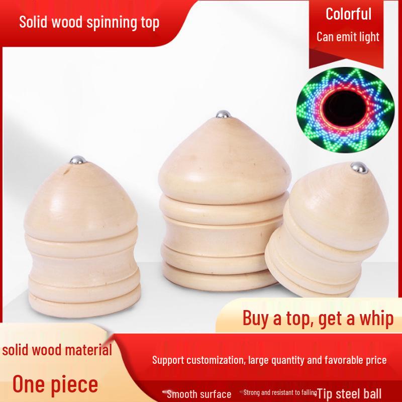 Luminous Flashing Wooden Spinning Top with Whip - Children s Toy 7cm Wooden Top (includes whip)
Luminous Flashing Wooden Spinning Top with Whip - Children s Toy 7cm Wooden Top (includes whip)