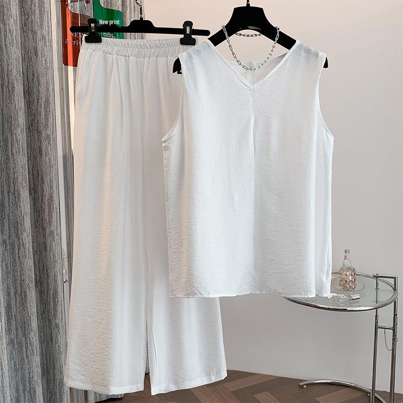 Women s Summer Cotton Linen Sleeveless Top & Wide-Leg Pants Set - Casual Old Money Style 2XL білий
Women s Summer Cotton Linen Sleeveless Top & Wide-Leg Pants Set - Casual Old Money Style 2XL білий