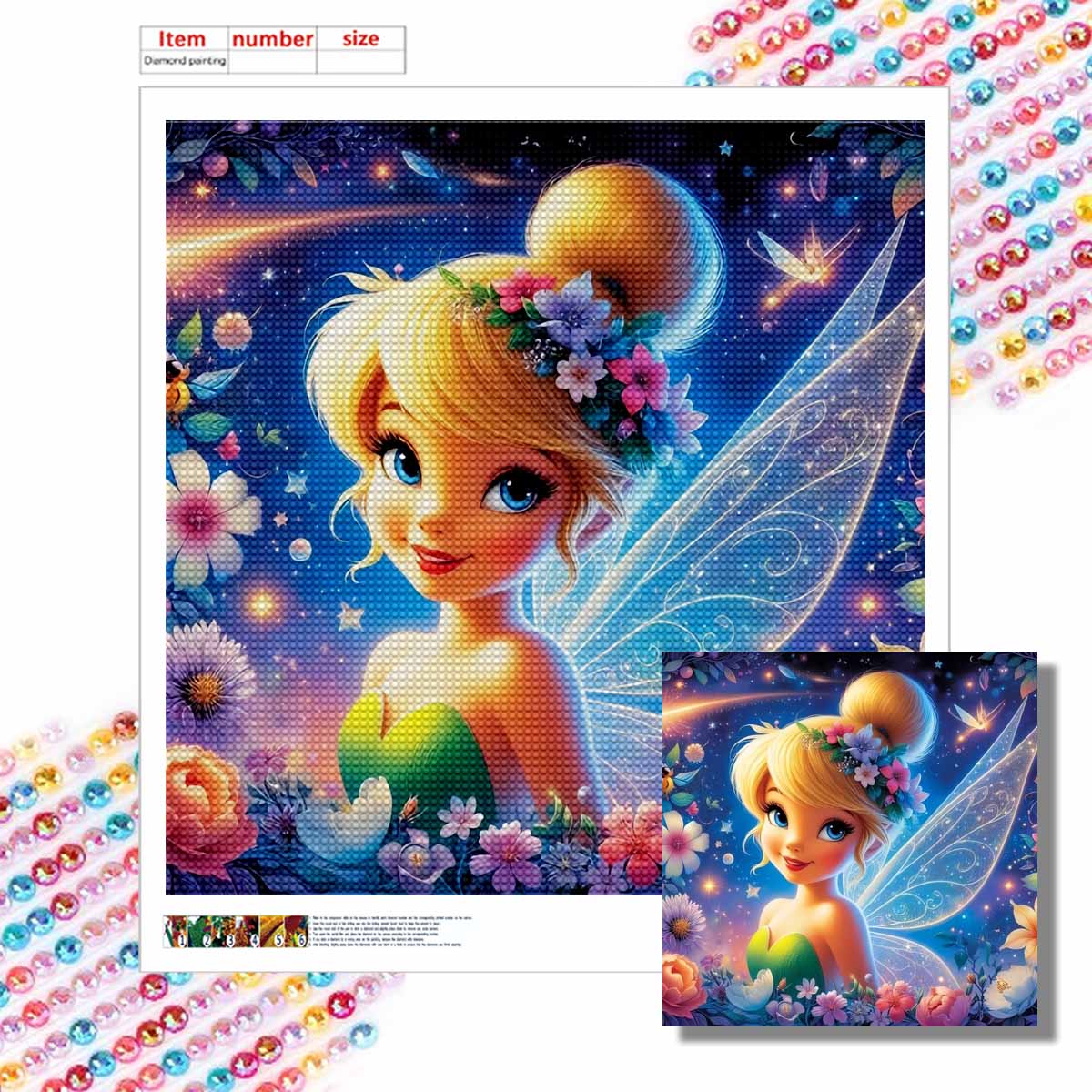 5D DIY Алмазная Живопись Декоративная Фея Полная Круглая Выкладка Пейзаж Алмазная Вышивка Наборы для Вышивания Крестом Домашний Декор Подарок Round 20x20cm