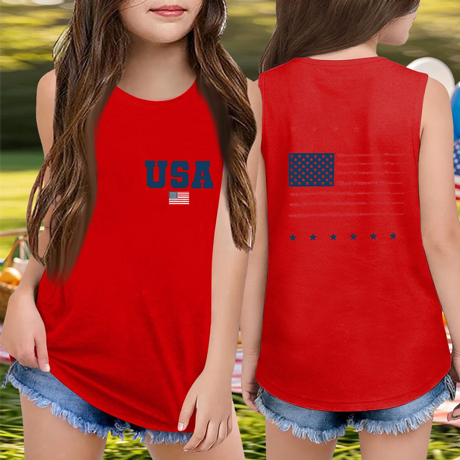 Girls Sleeveless Loose Fit Tank Top Independence Day Print Round Neck T Shirt 250 Years Freedom Graphic Tee for Kids Casual Summer Wear 100
Girls Sleeveless Loose Fit Tank Top Independence Day Print Round Neck T Shirt 250 Years Freedom Graphic Tee for Kids Casual Summer Wear 100