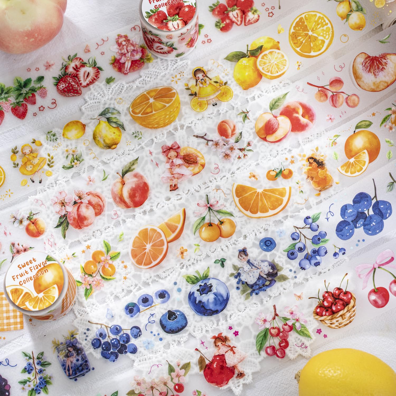 Alideco Masking Cute Retro Fruit PET Adhesive Wide Stylish Masking Stickers 6-Pack Tape, Design, Transparent, Water-Resistant Ink, Tape, Width, DIY,
Alideco Masking Cute Retro Fruit PET Adhesive Wide Stylish Masking Stickers 6-Pack Tape, Design, Transparent, Water-Resistant Ink, Tape, Width, DIY,