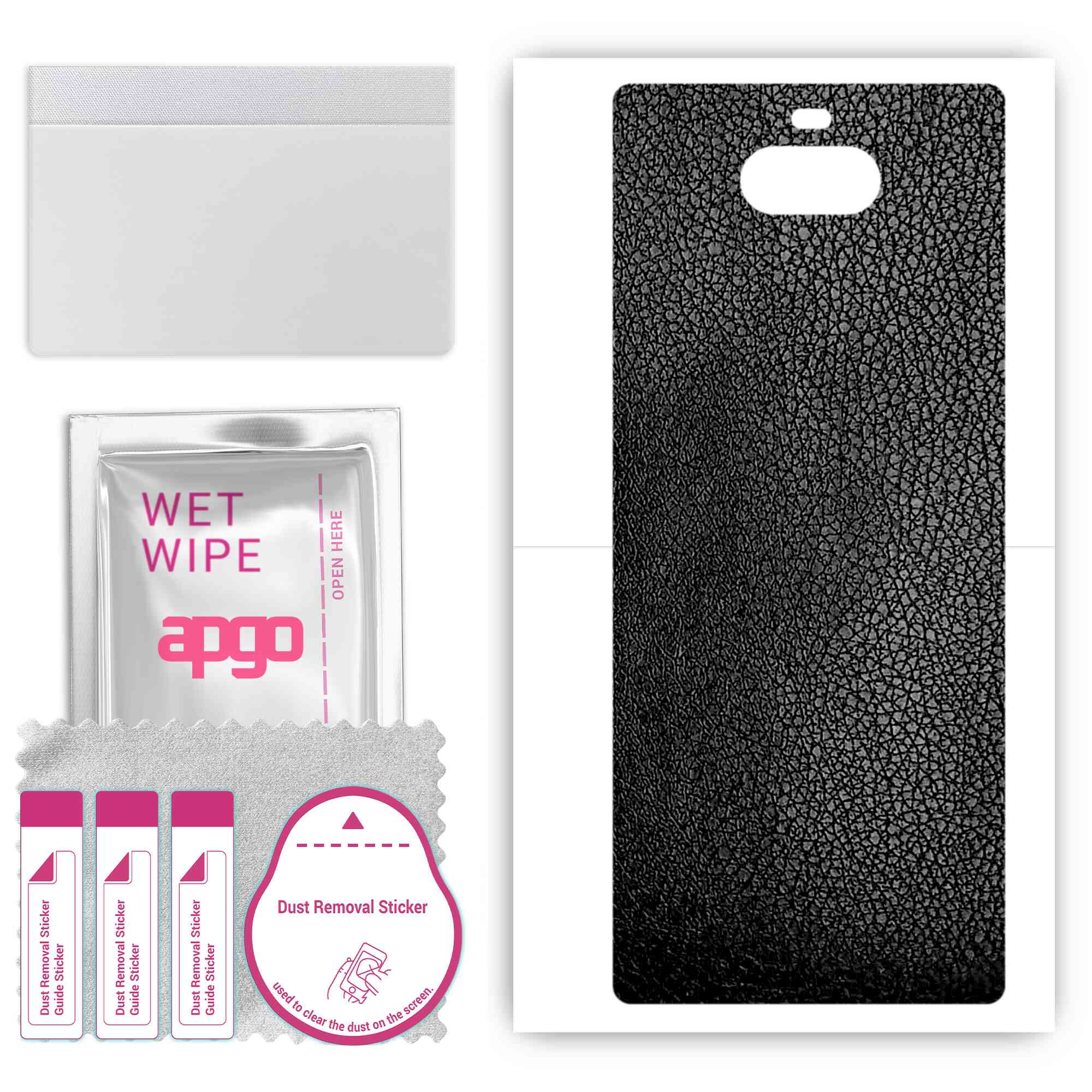Apgo Protective Skin Sticker for the back compatible with Sony Xperia 8 Lite, Wrap Film, Foil, Vinyl - Pattern Black Leather
Apgo Protective Skin Sticker for the back compatible with Sony Xperia 8 Lite, Wrap Film, Foil, Vinyl - Pattern Black Leather