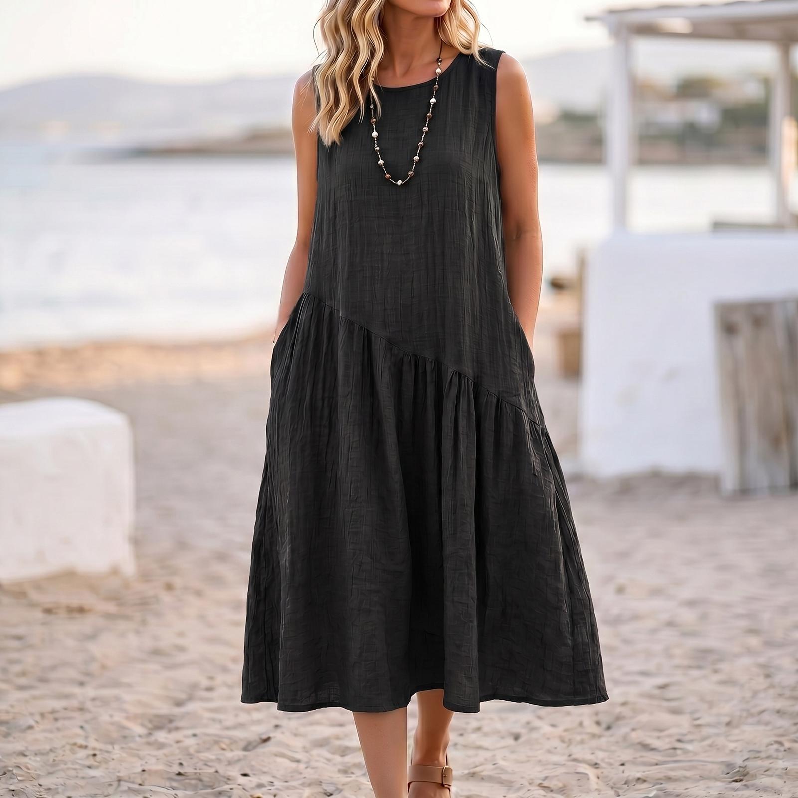 Sleeveless Loose Fit Round Neck Tank Dress for Women with Pockets Casual Solid Simple Lightweight Midi Sundress XXL чёрный
Sleeveless Loose Fit Round Neck Tank Dress for Women with Pockets Casual Solid Simple Lightweight Midi Sundress XXL чёрный