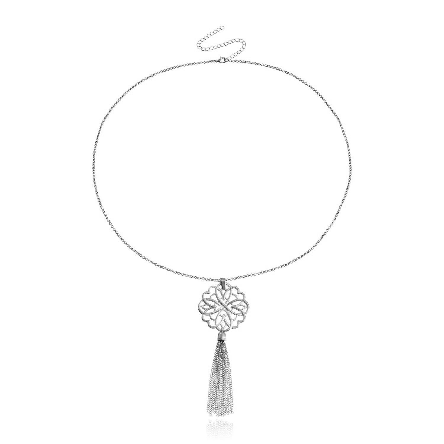 INS hollow lotus tassel long necklace sweater chain simple autumn and winter new item decoration
INS hollow lotus tassel long necklace sweater chain simple autumn and winter new item decoration
