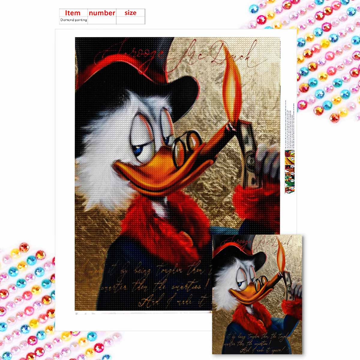 Наборы для алмазной живописи 5D DIY для взрослых, Дональд Дак в очках, наборы с полными круглыми кристаллами для начинающих, для украшения стен дома Round 20x30cm
Наборы для алмазной живописи 5D DIY для взрослых, Дональд Дак в очках, наборы с полными круглыми кристаллами для начинающих, для украшения стен дома Round 20x30cm