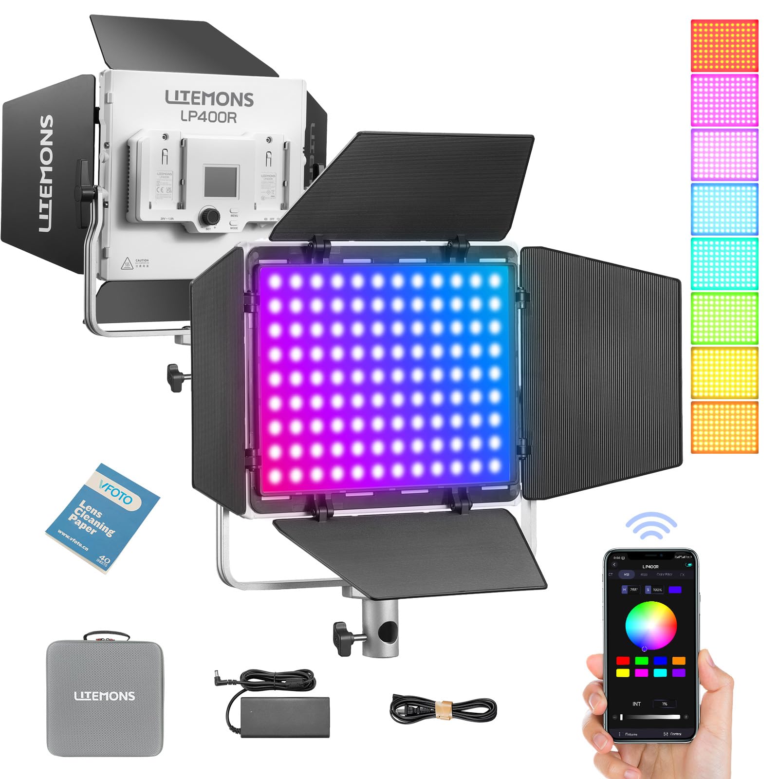 Светодиодная панель GODOX LITEMONS LP400R RGBW, видеосвет CCT, двойная цветовая температура, 36 Вт, свет для прямых трансляций с режимами HSI и GEL, 14 эффектов
Светодиодная панель GODOX LITEMONS LP400R RGBW, видеосвет CCT, двойная цветовая температура, 36 Вт, свет для прямых трансляций с режимами HSI и GEL, 14 эффектов