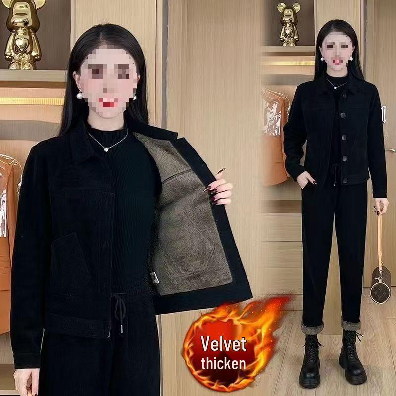 Winter Stylish Velvet-Enhanced Cardigan Coat & Slim Fit Pants Set M чорний
Winter Stylish Velvet-Enhanced Cardigan Coat & Slim Fit Pants Set M чорний