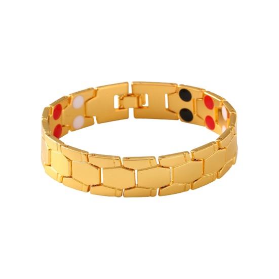 Мужской браслет с шестигранным магнитным соединением, широкая полоса, полированный сплав, текстура-головоломка, повседневная одежда, подарок, вечерние браслет на запястье, ювелирные изделия для взрослых золотистый
Мужской браслет с шестигранным магнитным соединением, широкая полоса, полированный сплав, текстура-головоломка, повседневная одежда, подарок, вечерние браслет на запястье, ювелирные изделия для взрослых золотистый