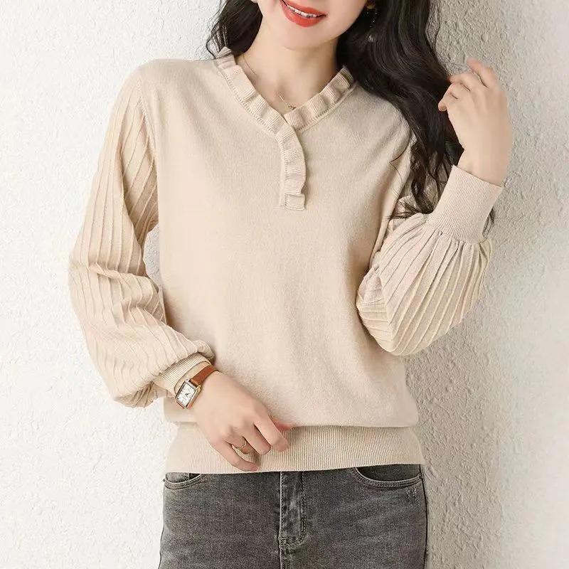 Lantern Sleeve Sweater Women s Autumn and Winter New Style Short Long-sleeved Top Loose Knitted Bottoming Shirt XL абрикосовий
Lantern Sleeve Sweater Women s Autumn and Winter New Style Short Long-sleeved Top Loose Knitted Bottoming Shirt XL абрикосовий