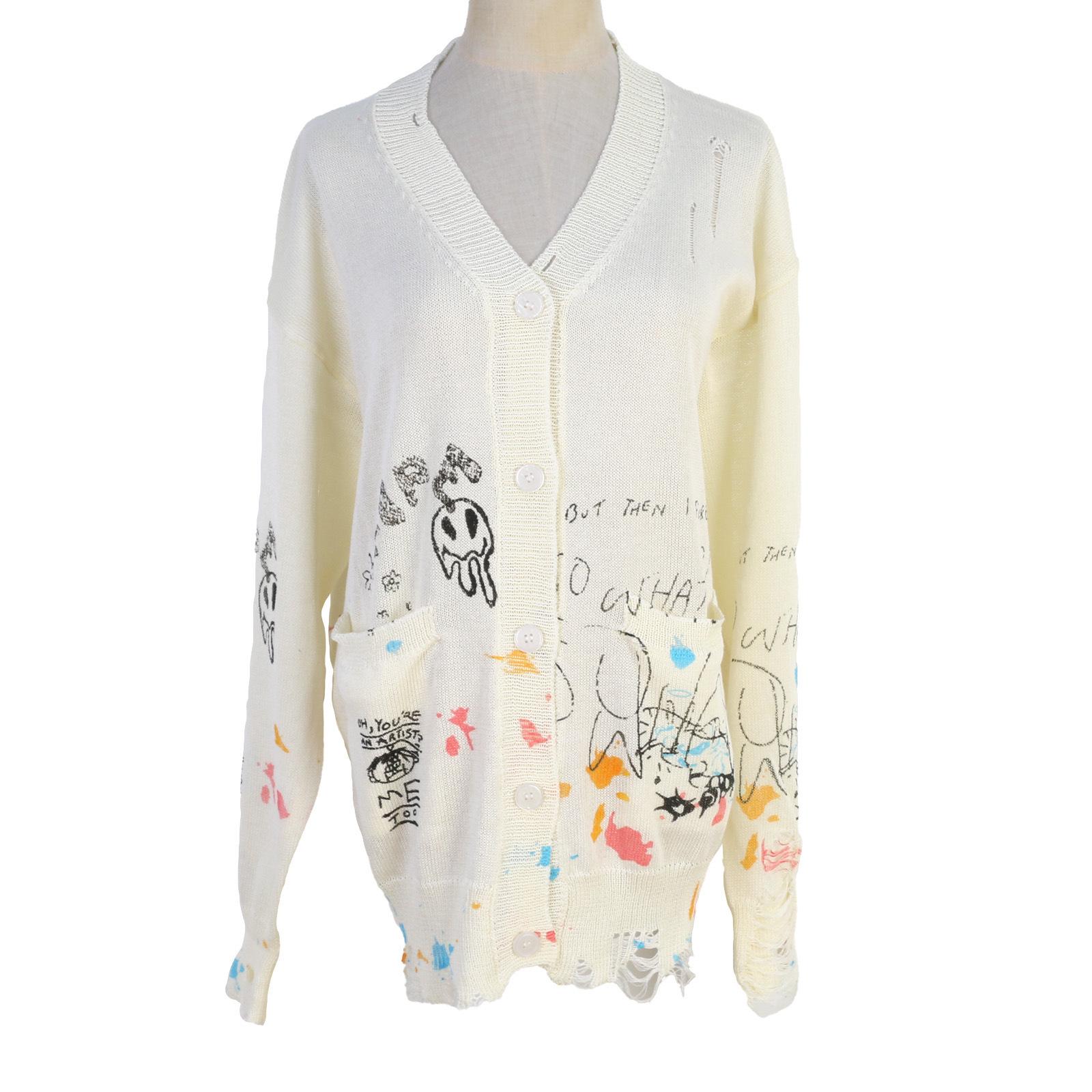 Bai Lu Graffiti Print Knit Cardigan - Korean Style Women s Spring/Autumn Sunscreen Sweater S
Bai Lu Graffiti Print Knit Cardigan - Korean Style Women s Spring/Autumn Sunscreen Sweater S