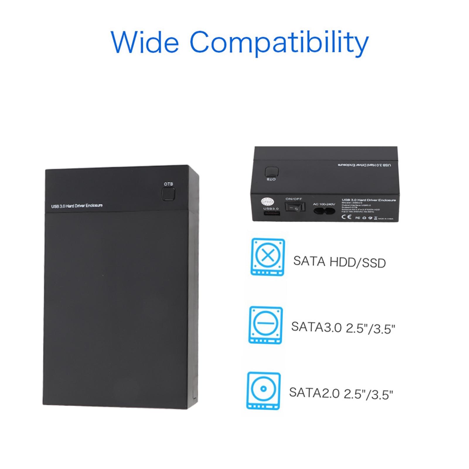 Мобильный корпус для жесткого диска USB3.0 Настольный корпус для жесткого диска для 2,5-дюймовых 3,5-дюймовых последовательных HDD SSD (Нет UK Plug
Мобильный корпус для жесткого диска USB3.0 Настольный корпус для жесткого диска для 2,5-дюймовых 3,5-дюймовых последовательных HDD SSD (Нет UK Plug