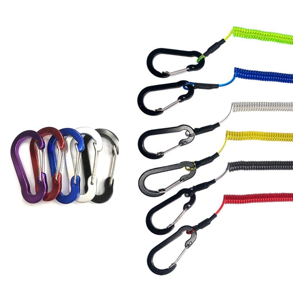 Metal Carabiner Spring Elastic Rope Stretch Fishing Tools Safety Rope Spiral Coiled Lanyard
Metal Carabiner Spring Elastic Rope Stretch Fishing Tools Safety Rope Spiral Coiled Lanyard
