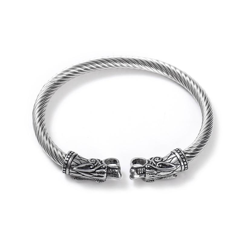 Viking Style Adjustable Double Dragon Head Bracelet For Men Titanium Steel
Viking Style Adjustable Double Dragon Head Bracelet For Men Titanium Steel