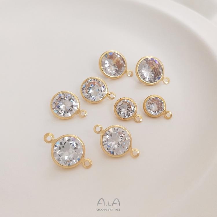 14K Gold-Filled Double Pendant with Large Round Sparkling Zircon - DIY Jewelry Accessory
14K Gold-Filled Double Pendant with Large Round Sparkling Zircon - DIY Jewelry Accessory