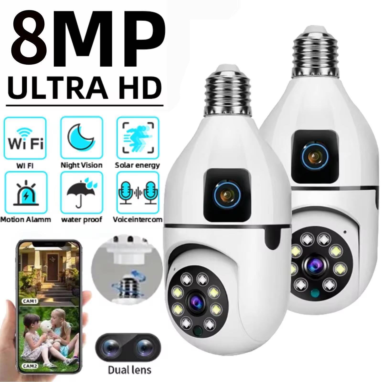 LS VISION 4K 8MP E27 Bulb WIFI Camera Dual Lens Color Night Vision Human Tracking Wireless Two-way Audio Cameras Indoor Surveillance Cam Camera
LS VISION 4K 8MP E27 Bulb WIFI Camera Dual Lens Color Night Vision Human Tracking Wireless Two-way Audio Cameras Indoor Surveillance Cam Camera