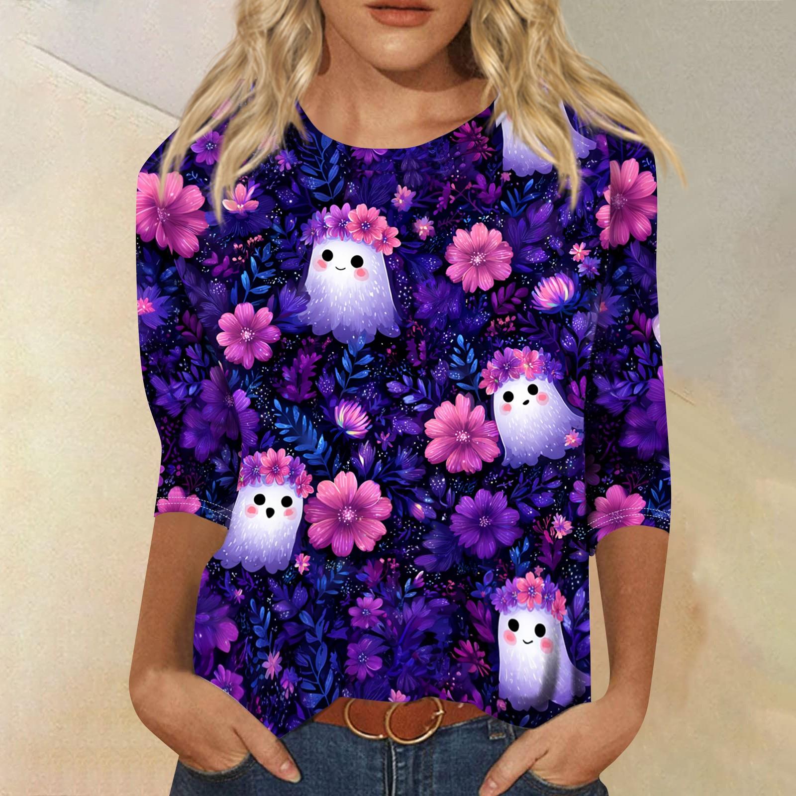 Women s Halloween Print Shirt 3/4 Sleeve Round Neck Loose Fit Casual Blouse Top Comfortable Everyday Wear M фіолетовий
Women s Halloween Print Shirt 3/4 Sleeve Round Neck Loose Fit Casual Blouse Top Comfortable Everyday Wear M фіолетовий