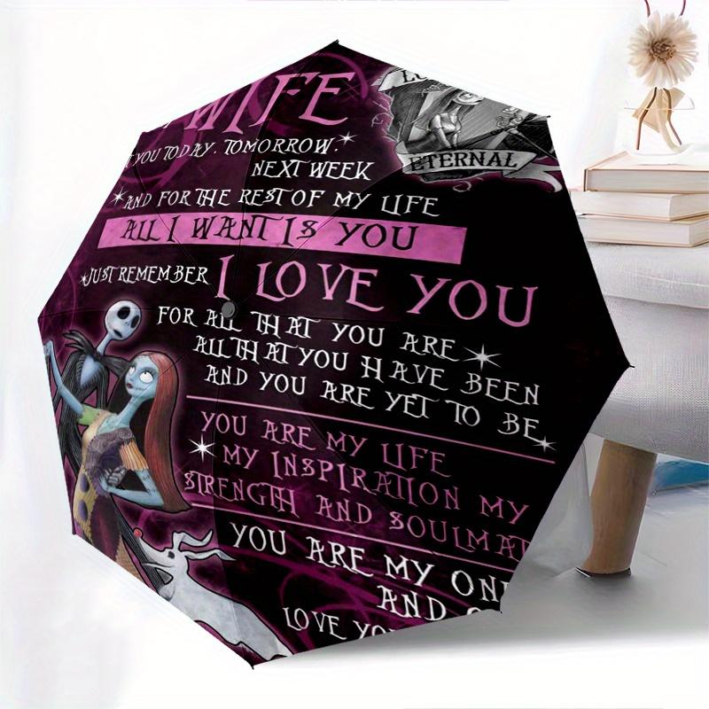 Nightmare Theme To My Wife Automatic Opening and Closing Umbrella, Lightweight 3-Fold, With Cute Cartoon Characters, Suitable for Home, Outd
Nightmare Theme To My Wife Automatic Opening and Closing Umbrella, Lightweight 3-Fold, With Cute Cartoon Characters, Suitable for Home, Outd