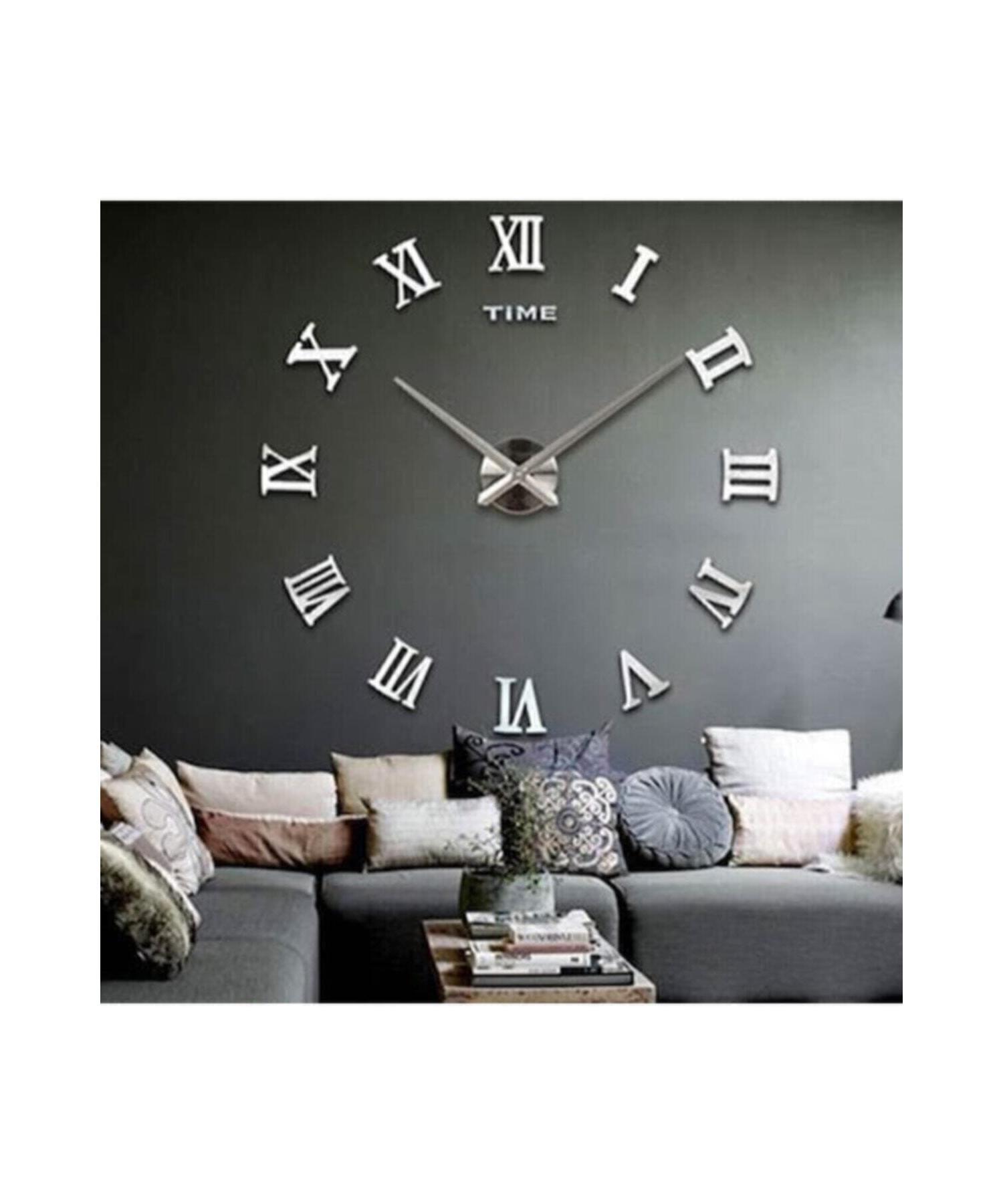 Декоративные 3d настенные часы из плексигласа зеркало римская цифра большой размер