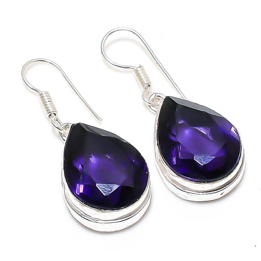 Amethyst Gemstone Handmade Ethnic Jewelry Earring 1.46 SR-8134 
Amethyst Gemstone Handmade Ethnic Jewelry Earring 1.46 SR-8134