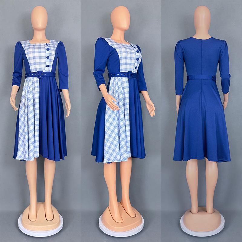 European & American Style Elegant Plus Size Women s Dress 5808 - Waist-Cinching & Figure-Hugging XL синій
European & American Style Elegant Plus Size Women s Dress 5808 - Waist-Cinching & Figure-Hugging XL синій