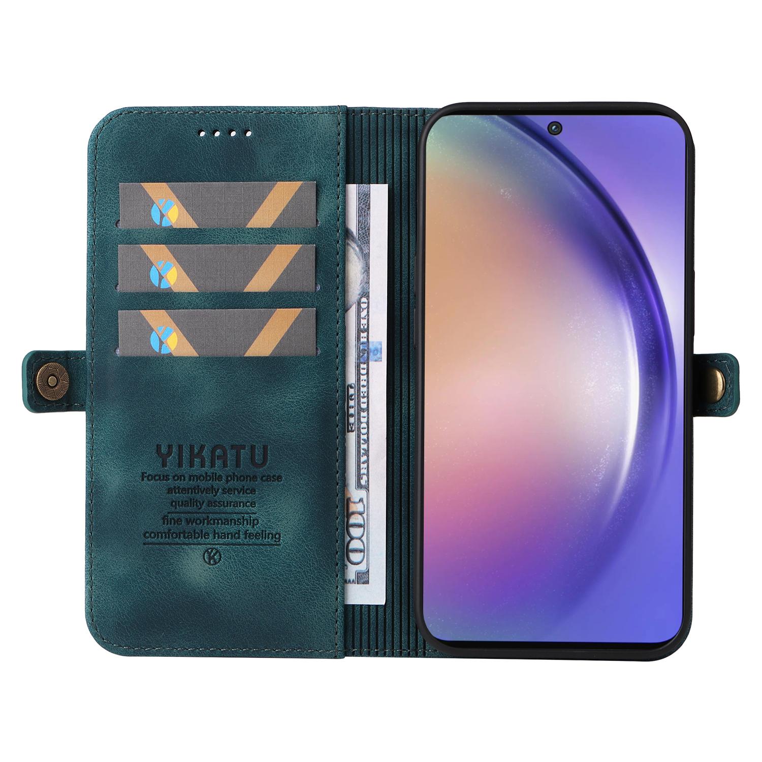 YIKATU YK-002 For Samsung Galaxy A55 5G Case PU Flip Wallet Phone Cover with Outer Card Slot Green
YIKATU YK-002 For Samsung Galaxy A55 5G Case PU Flip Wallet Phone Cover with Outer Card Slot Green