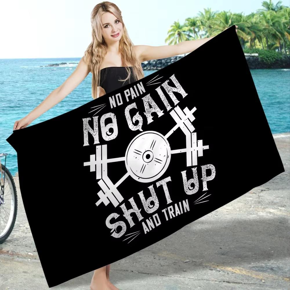 No Pain No Gain Beach Towel, Microfiber Quick Dry Soft Absorbent Gym Towel for Yoga Swimming Mountain Climbing Travel W30*H60(CM)
No Pain No Gain Beach Towel, Microfiber Quick Dry Soft Absorbent Gym Towel for Yoga Swimming Mountain Climbing Travel W30*H60(CM)