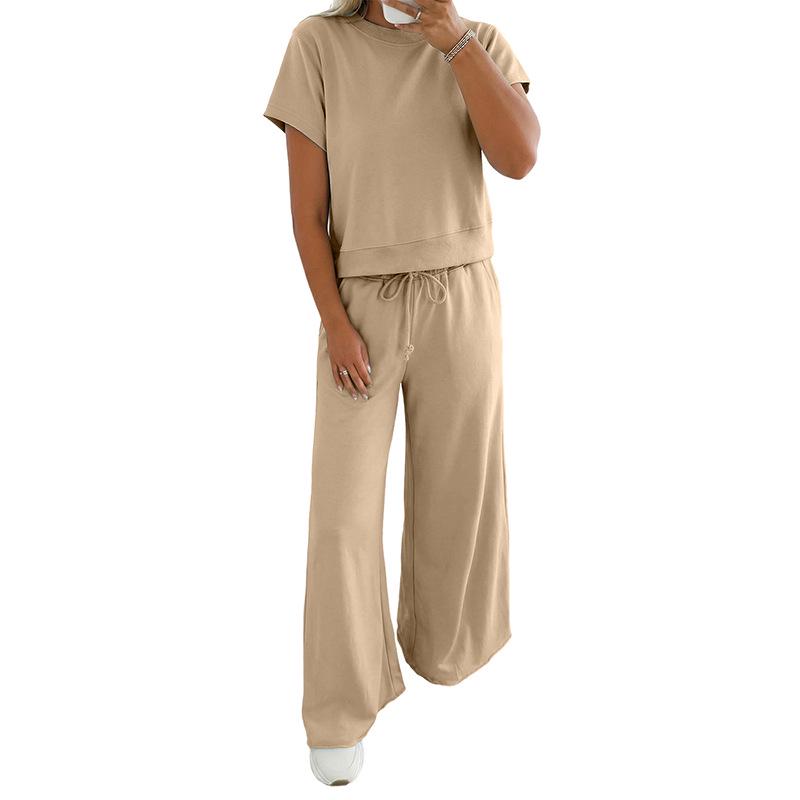 2026 Women s Summer Casual Solid Color Short Sleeve Two-Piece Set with Drawstring Medium
2026 Women s Summer Casual Solid Color Short Sleeve Two-Piece Set with Drawstring Medium