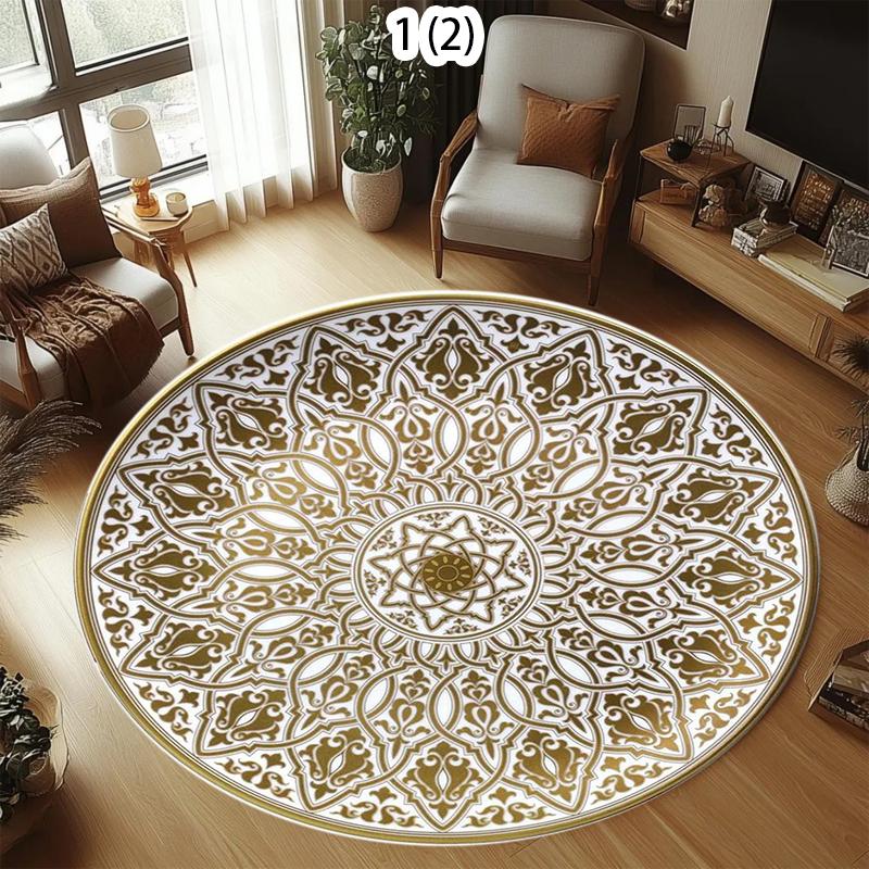Elegant 2D Round Medallion Area Rug for Bedroom Living Room Office Non Slip Washable Floor Mat Home Decorative Soft Carpet 80cm x 80cm
Elegant 2D Round Medallion Area Rug for Bedroom Living Room Office Non Slip Washable Floor Mat Home Decorative Soft Carpet 80cm x 80cm