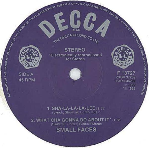 7inch Record SMALL FACES - Sha-La-La-La-Lee / What cha Gonna D F13727 Decca 1977 Germany Rock Used
7inch Record SMALL FACES - Sha-La-La-La-Lee / What cha Gonna D F13727 Decca 1977 Germany Rock Used