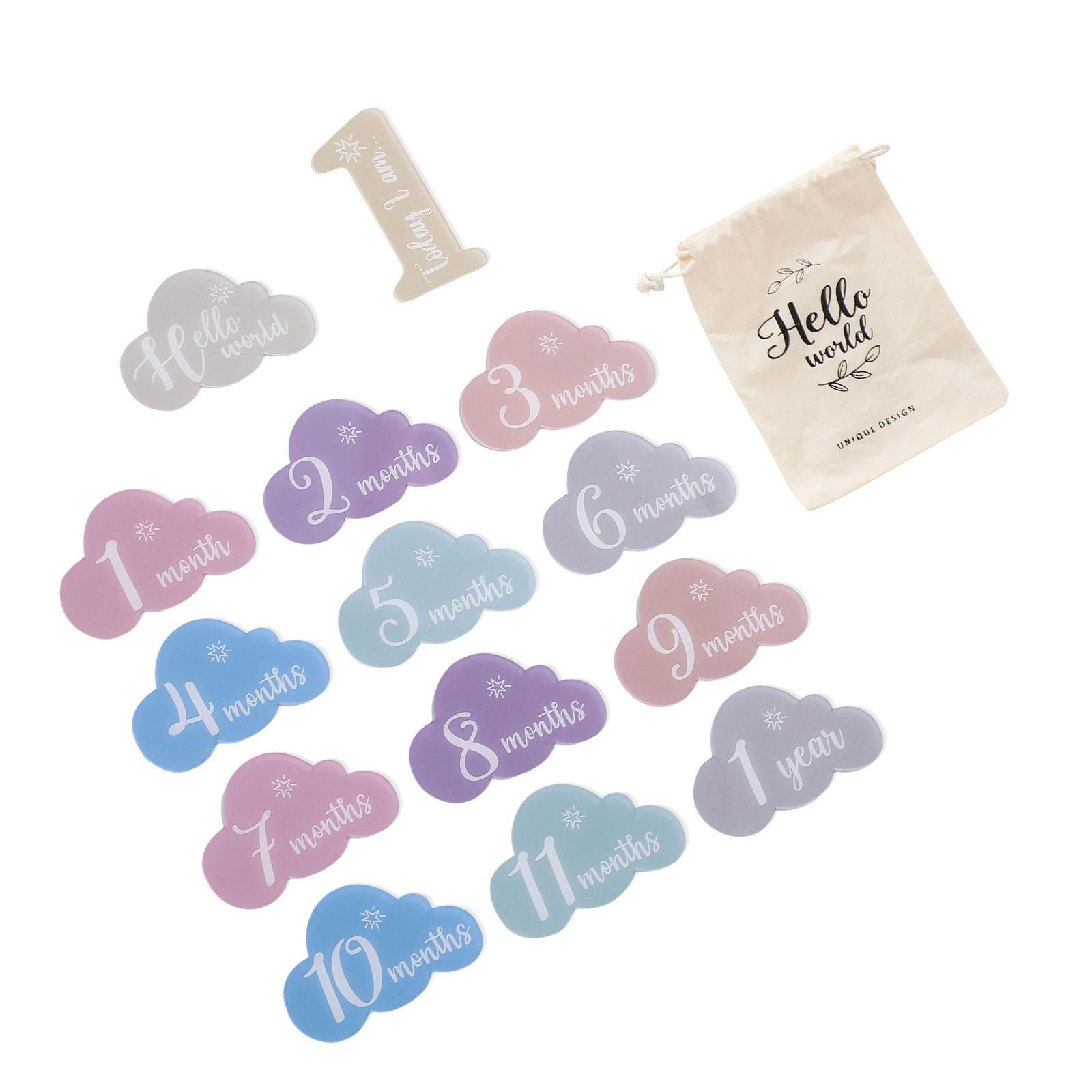 Набор из 14 акриловых карточек с изображением бабочек/облаков для фотосъемки новорожденных, ежемесячных моментов развития 1
Набор из 14 акриловых карточек с изображением бабочек/облаков для фотосъемки новорожденных, ежемесячных моментов развития 1