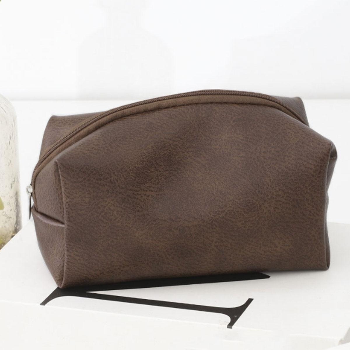 New solid-color high-end PU makeup bag, large-capacity portable hand-held toiletries storage bag, one piece темно-коричневого
New solid-color high-end PU makeup bag, large-capacity portable hand-held toiletries storage bag, one piece темно-коричневого