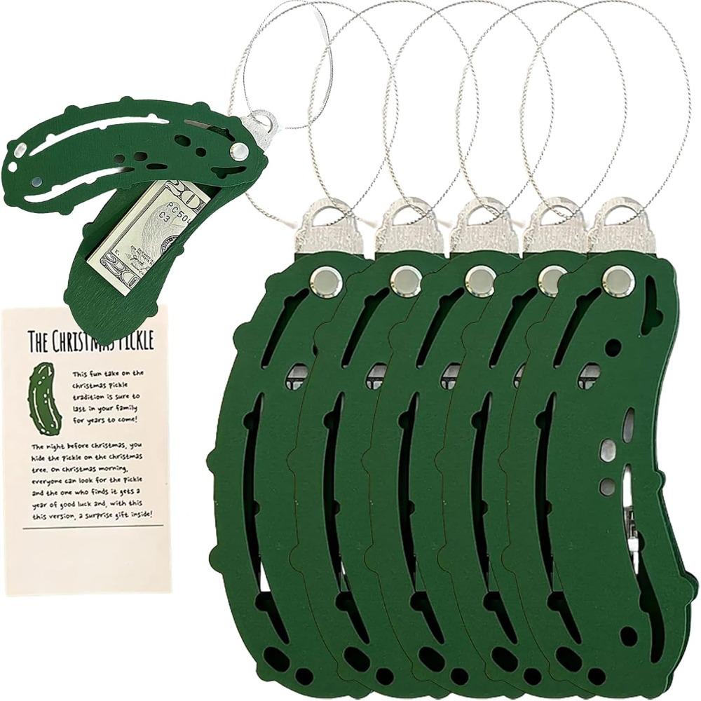 Wooden Pickle Money Holder Unique Christmas Tree Pickle Ornaments Party Supplies зелений
Wooden Pickle Money Holder Unique Christmas Tree Pickle Ornaments Party Supplies зелений