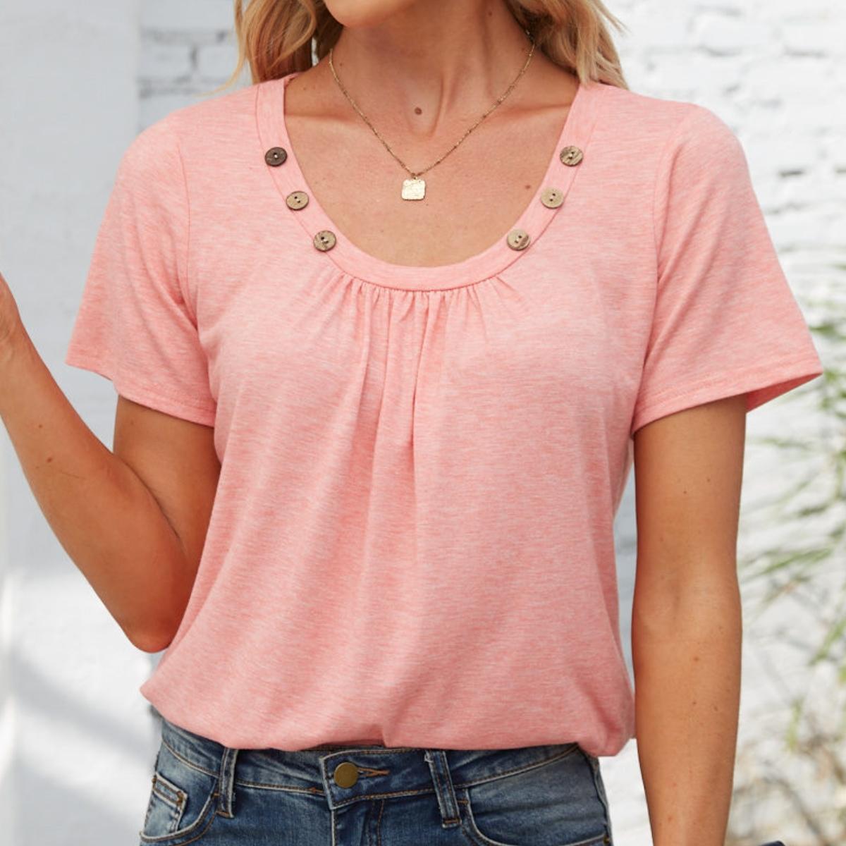 GMXIA женские модные повседневные летние однотонные блузки и рубашки с короткими рукавами с застежкой и U-образным вырезом S розовый
GMXIA женские модные повседневные летние однотонные блузки и рубашки с короткими рукавами с застежкой и U-образным вырезом S розовый