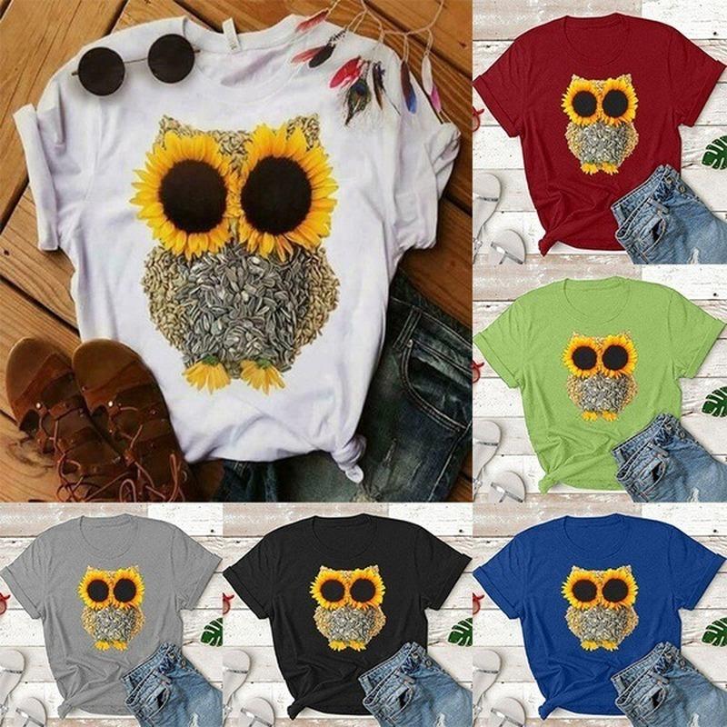Sunflower Eyes Owl Print T Shirt Women Short Sleeve O Neck Loose Tshirt Summer Women Tee Shirt Tops Camisetas Mujer XXXL бордовий
Sunflower Eyes Owl Print T Shirt Women Short Sleeve O Neck Loose Tshirt Summer Women Tee Shirt Tops Camisetas Mujer XXXL бордовий