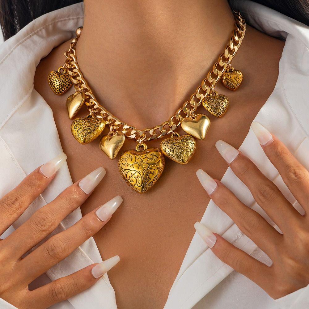Elegant Metal Heart Bracelet Gold Silver Vintage Jewelry Fashion Heart Pendant Necklace Daily Gold Bracelet
Elegant Metal Heart Bracelet Gold Silver Vintage Jewelry Fashion Heart Pendant Necklace Daily Gold Bracelet
