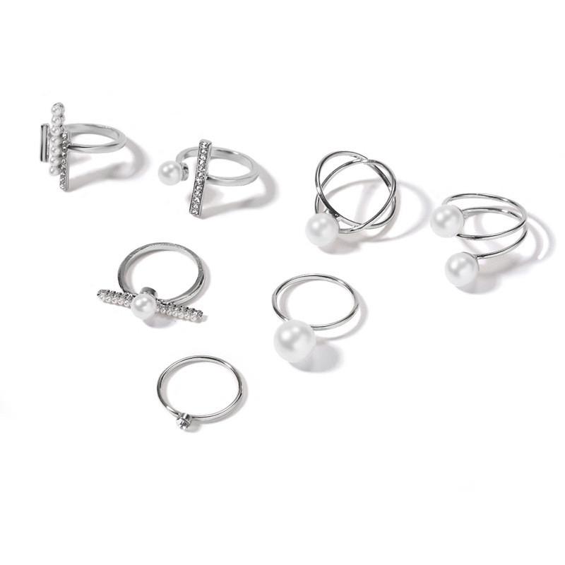 Alloy Womens Ring Set With Pearls And Geometric Design For Fashion Jewelry Enthusiasts срібний
Alloy Womens Ring Set With Pearls And Geometric Design For Fashion Jewelry Enthusiasts срібний