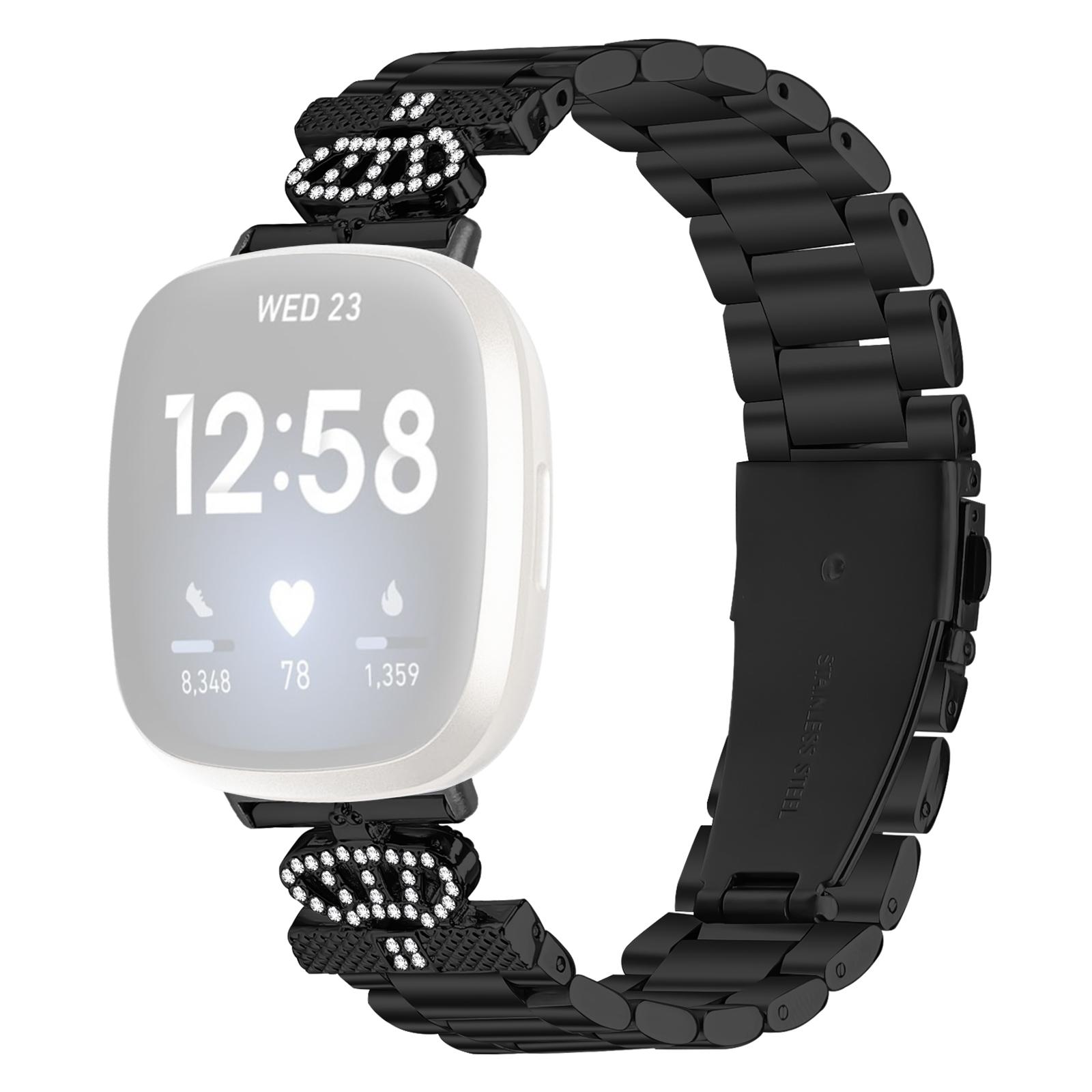 Stainless Steel Strap for Fitbit Versa 3/Sense Crown Shape Rhinestone Decor Watch Band Black
Stainless Steel Strap for Fitbit Versa 3/Sense Crown Shape Rhinestone Decor Watch Band Black