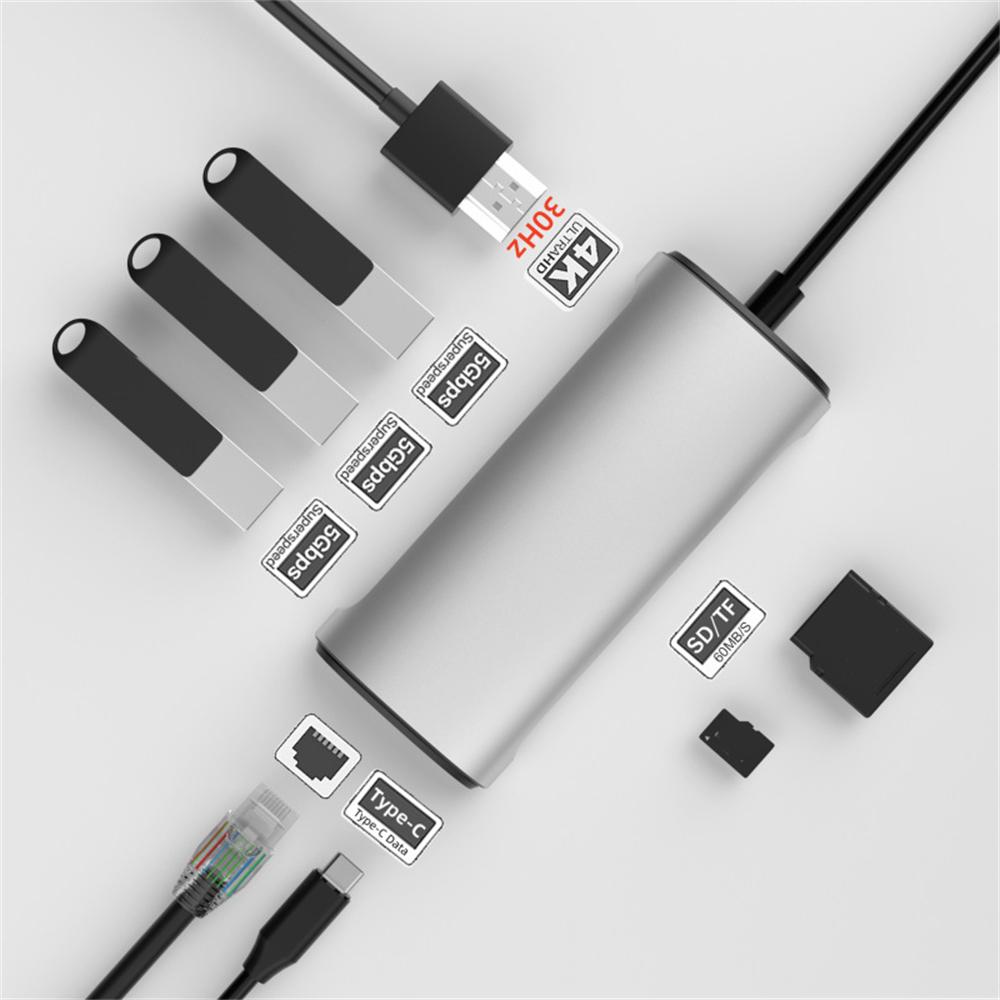 FX-1926 8-in-1 Type-C Hub with 4K HD,Gigabit Ethernet,3x USB 3.0 Ports,SD/TF Card Reader As Shown A
FX-1926 8-in-1 Type-C Hub with 4K HD,Gigabit Ethernet,3x USB 3.0 Ports,SD/TF Card Reader As Shown A