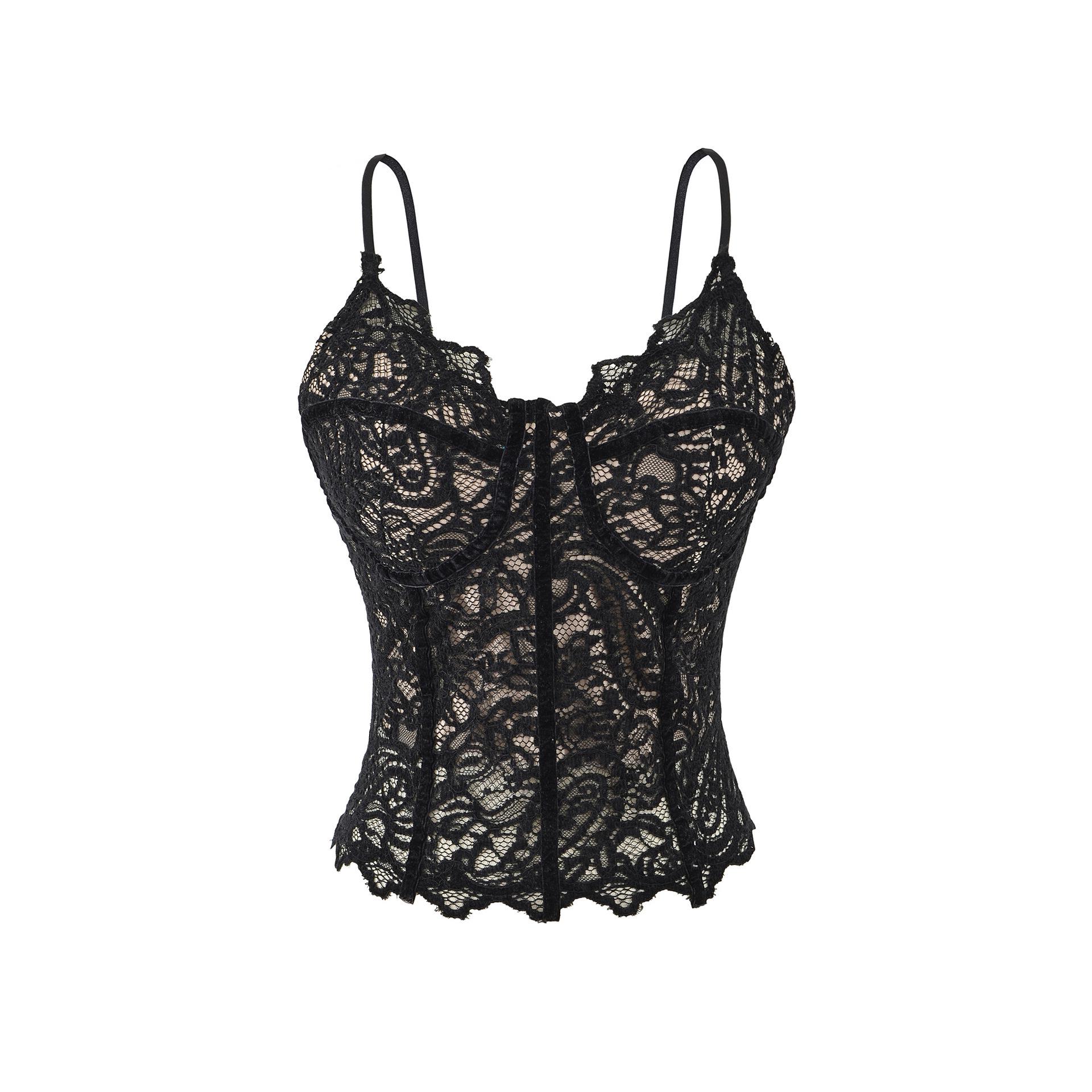 Sleek Lace Camisole for Women - Summer Arrival, Hot Girl Outerwear, Stylish Back, Sexy Slimming Fit Small чёрный
Sleek Lace Camisole for Women - Summer Arrival, Hot Girl Outerwear, Stylish Back, Sexy Slimming Fit Small чёрный