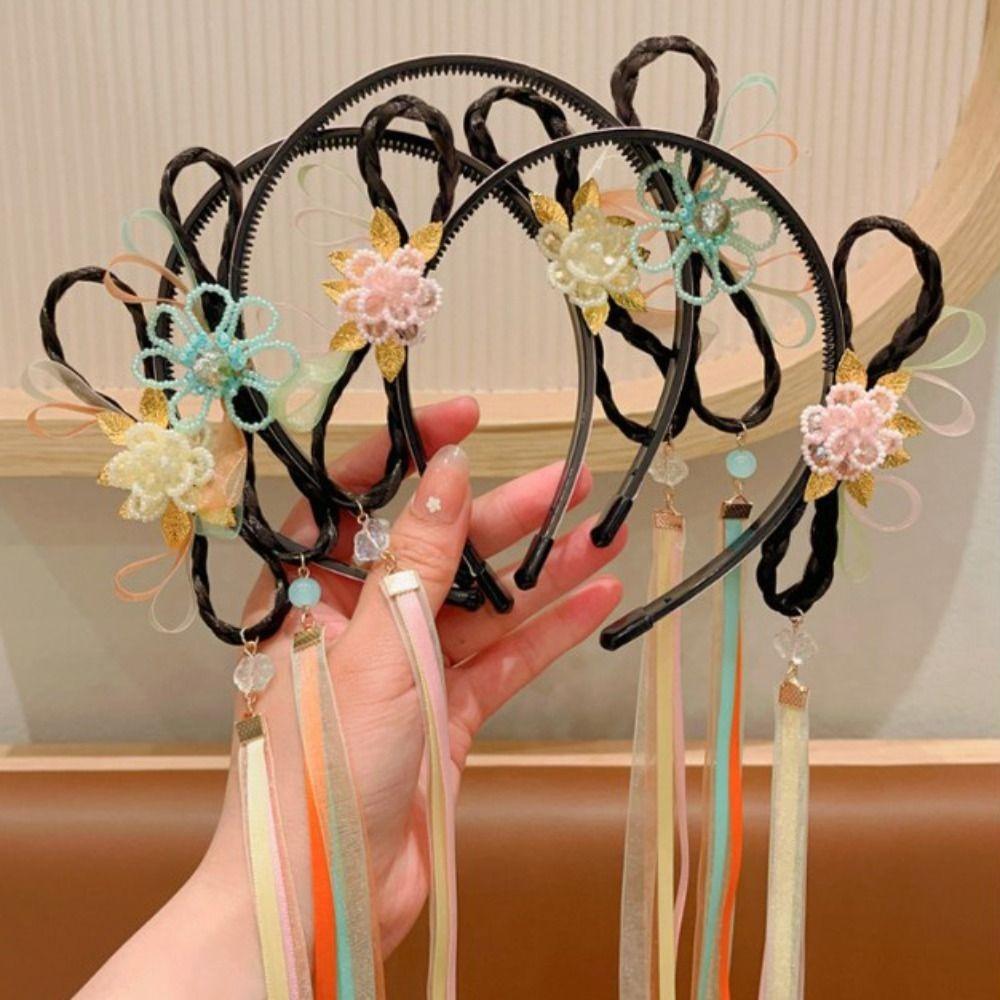 Ancient Hanfu Hair Hoop Pigtail Wig Flower Tassel Hairband Traditional Hanfu Wig Headband Children
Ancient Hanfu Hair Hoop Pigtail Wig Flower Tassel Hairband Traditional Hanfu Wig Headband Children