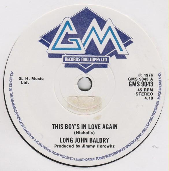 7inch Record LONG JOHN BALDRY This Boys In Love Again GMS9043 GM Records And 1976 UK Rock Used
7inch Record LONG JOHN BALDRY This Boys In Love Again GMS9043 GM Records And 1976 UK Rock Used