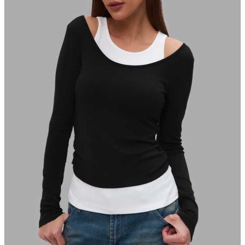 Summer Long Sleeved Patchwork Women T-shirts Spring Casual Base Shirt Elegant Loose Streetwear Fashion Office Ladies Sweet Blouse Off Shoulder Tops L чорний
Summer Long Sleeved Patchwork Women T-shirts Spring Casual Base Shirt Elegant Loose Streetwear Fashion Office Ladies Sweet Blouse Off Shoulder Tops L чорний