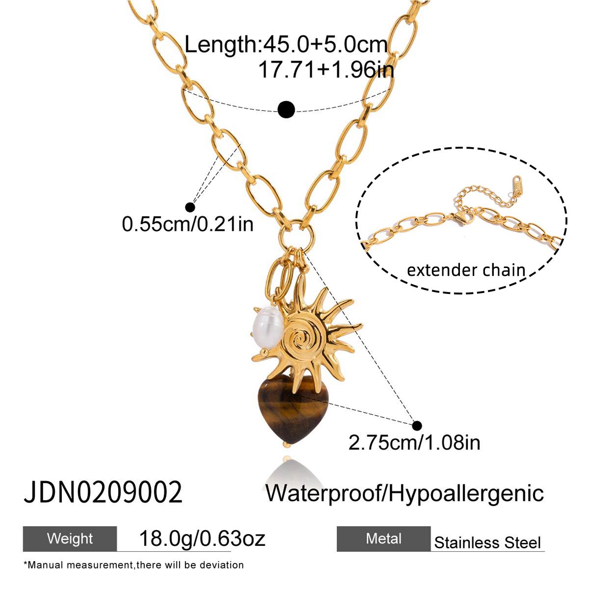 Youthway Elegant Freshwater Pearl Tiger Eye Heart Pendant Necklace For Women Gold Plated Stainless Steel Sun Necklace Gift
Youthway Elegant Freshwater Pearl Tiger Eye Heart Pendant Necklace For Women Gold Plated Stainless Steel Sun Necklace Gift